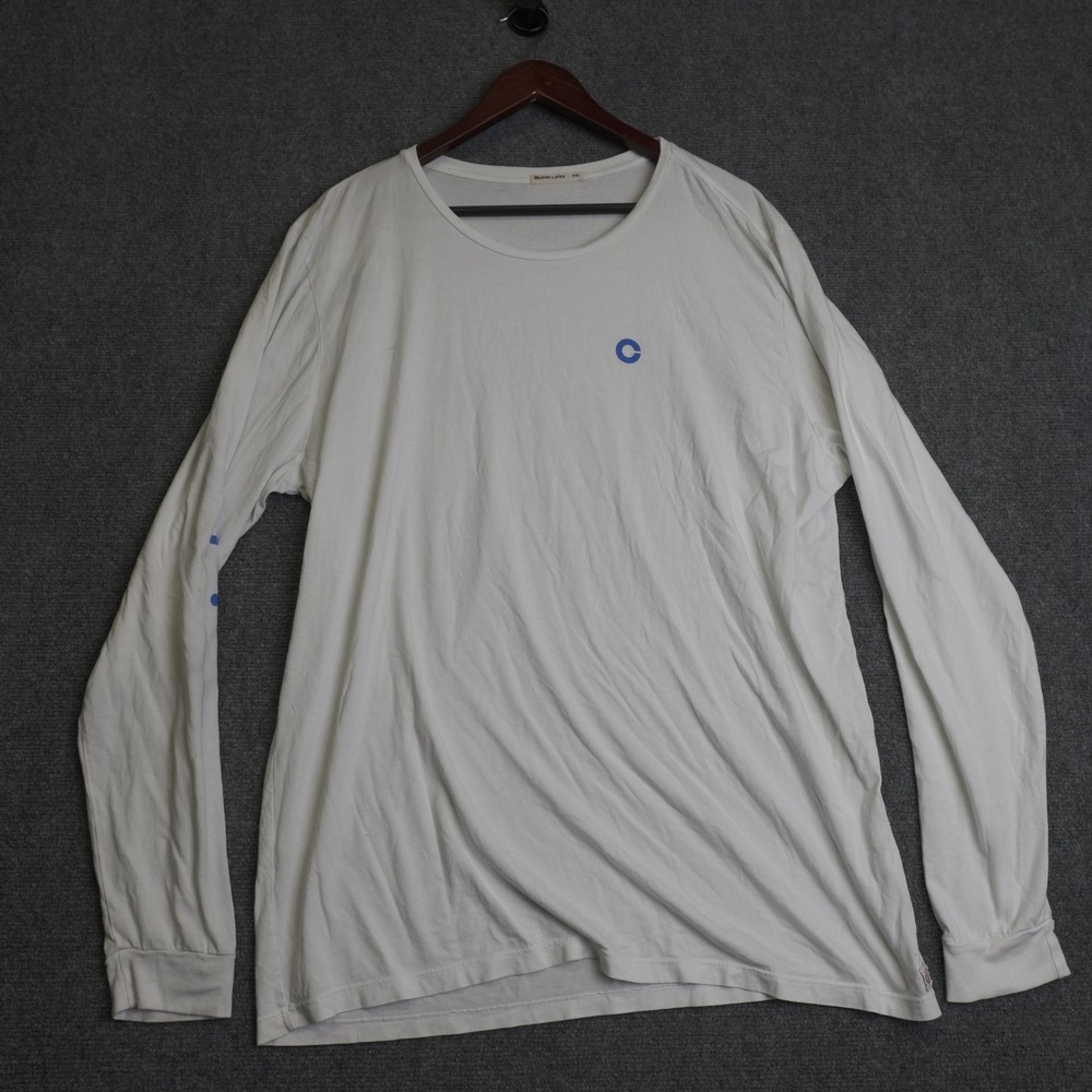 Marine Layer Coinbase Long Sleeve T Shirt Mens XXL White Crypto Graphic Logo Tee